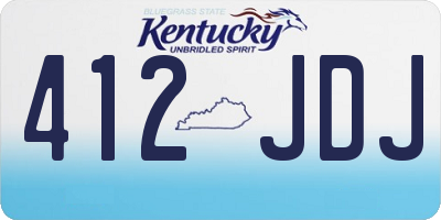 KY license plate 412JDJ