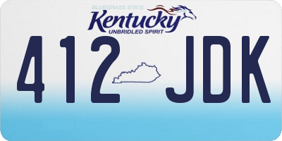 KY license plate 412JDK