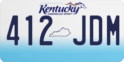 KY license plate 412JDM