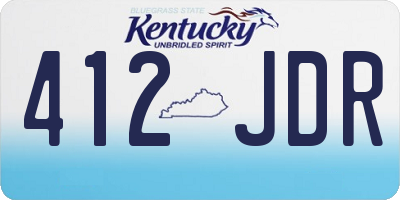 KY license plate 412JDR
