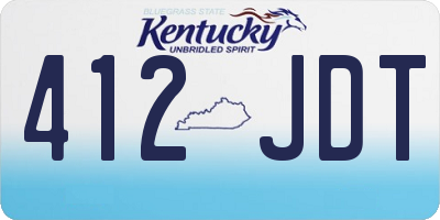 KY license plate 412JDT