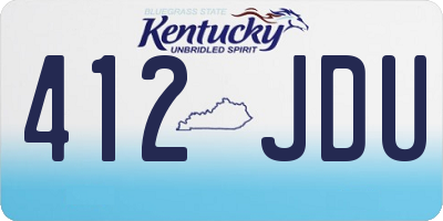 KY license plate 412JDU