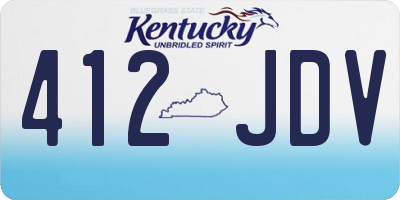 KY license plate 412JDV