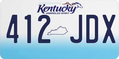 KY license plate 412JDX