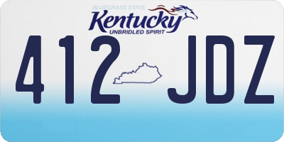 KY license plate 412JDZ
