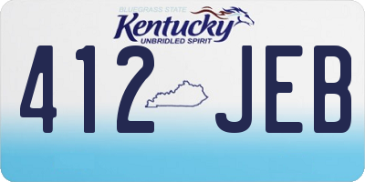 KY license plate 412JEB