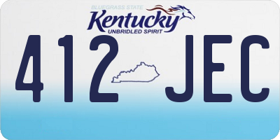 KY license plate 412JEC