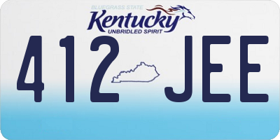 KY license plate 412JEE