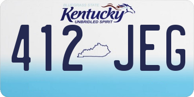 KY license plate 412JEG