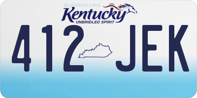 KY license plate 412JEK