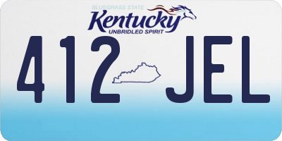 KY license plate 412JEL