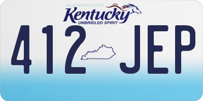 KY license plate 412JEP