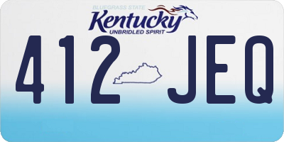 KY license plate 412JEQ