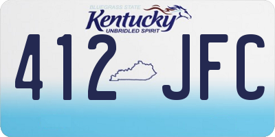KY license plate 412JFC