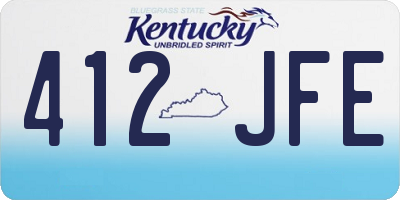 KY license plate 412JFE