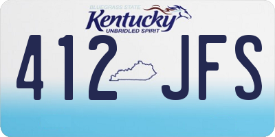 KY license plate 412JFS