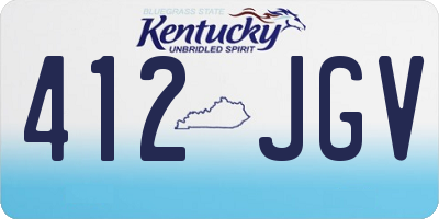 KY license plate 412JGV