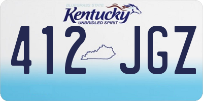 KY license plate 412JGZ