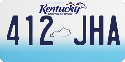 KY license plate 412JHA