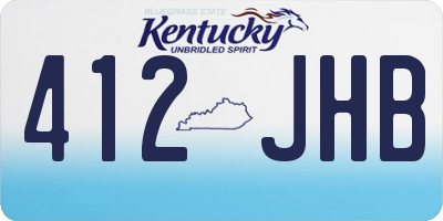 KY license plate 412JHB