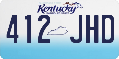 KY license plate 412JHD