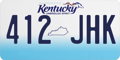 KY license plate 412JHK
