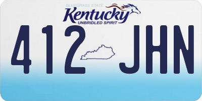 KY license plate 412JHN