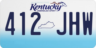 KY license plate 412JHW