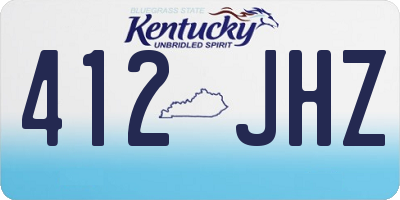 KY license plate 412JHZ