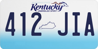 KY license plate 412JIA