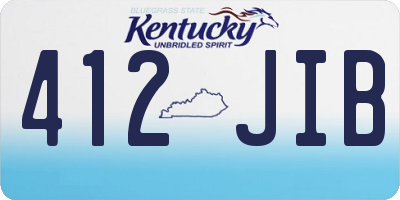 KY license plate 412JIB