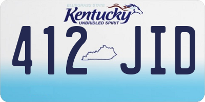 KY license plate 412JID