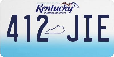 KY license plate 412JIE
