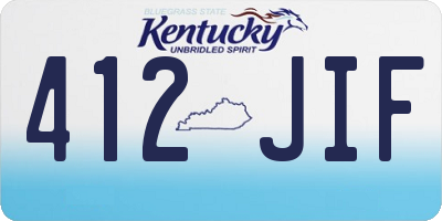 KY license plate 412JIF