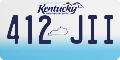 KY license plate 412JII