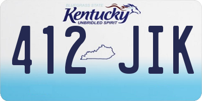 KY license plate 412JIK