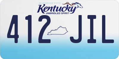KY license plate 412JIL