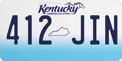 KY license plate 412JIN