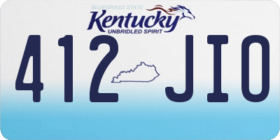 KY license plate 412JIO