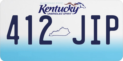 KY license plate 412JIP