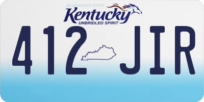 KY license plate 412JIR