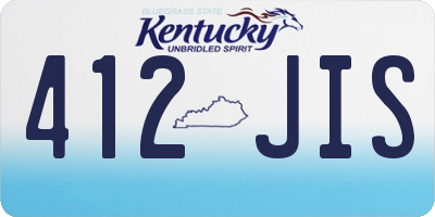 KY license plate 412JIS