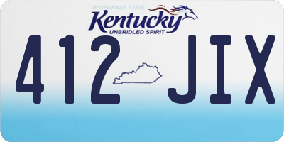 KY license plate 412JIX