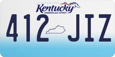 KY license plate 412JIZ