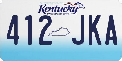 KY license plate 412JKA