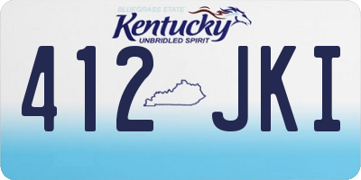 KY license plate 412JKI