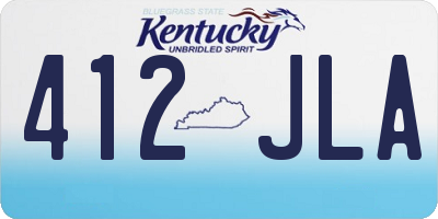 KY license plate 412JLA