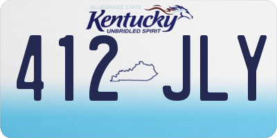 KY license plate 412JLY