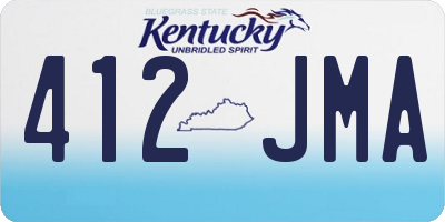 KY license plate 412JMA