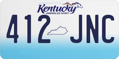 KY license plate 412JNC